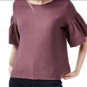 Express Purple Puff Sleeve Top 3/4 Sleeve Small